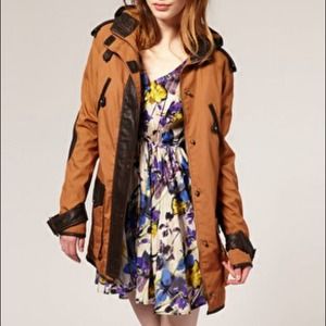ASOS Premium Parka with Leather Hood and Trims ASOS Premium Parka with Leather Hood and Trims