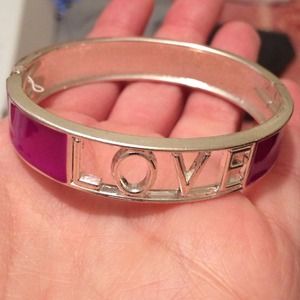Purple and silver "love" bracelet Purple and silver "love" bracelet