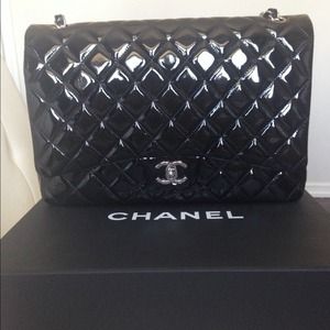 NFSCHANEL Black Patent Maxi Double Flap NFSCHANEL Black Patent Maxi Double Flap