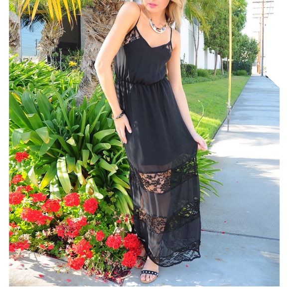 Dresses & Skirts - π PM EDITOR PICKπ LAST Black Lace Maxi 2 Dresses & Skirts - π PM EDITOR PICKπ LAST Black Lace Maxi 2
