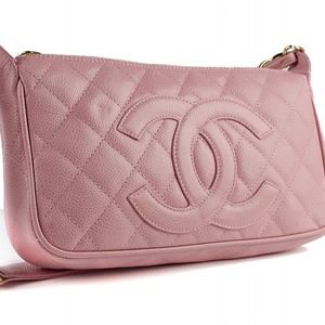 Chanel Caviar Pink Pochette Bag Chanel Caviar Pink Pochette Bag