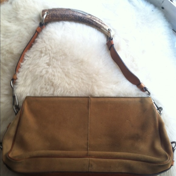 77% off Yves Saint Laurent Handbags - YSL beige suede horn-handle ...  