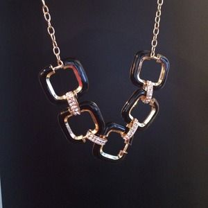 Black, gold and rhinestone necklace Black, gold and rhinestone necklace