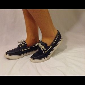 Navy and White Sperry top-siders Navy and White Sperry top-siders
