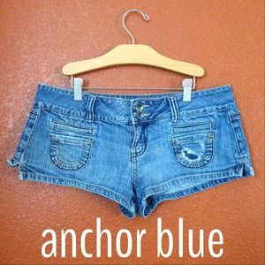 Anchor Blue Denim - Anchor Blue Jean Distressed Shorts 7 Anchor Blue Denim - Anchor Blue Jean Distressed Shorts 7