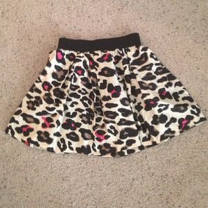 Pink & Black Leopard Print Skirt Pink & Black Leopard Print Skirt