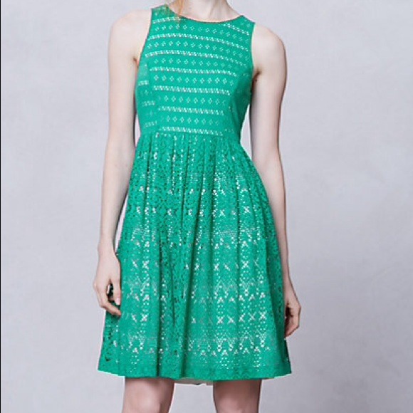 Anthropologie Dresses & Skirts - Anthropologie green eyelet dress 3 Anthropologie Dresses & Skirts - Anthropologie green eyelet dress 3