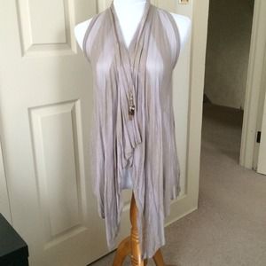 Jennifer Lopez Tops - Long Gold and Sheer Stripe Vest Jennifer Lopez Tops - Long Gold and Sheer Stripe Vest