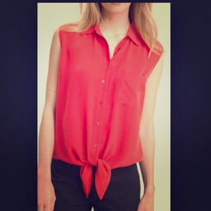 EQUIPMENT femme sleeveless blouse with tie EQUIPMENT femme sleeveless blouse with tie