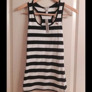 Tops - Black and White Stripe Razorback tank Tops - Black and White Stripe Razorback tank
