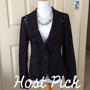 London Jean Jackets & Blazers - Host Pick! - Cotton Black Floral Lace Blazer London Jean Jackets & Blazers - Host Pick! - Cotton Black Floral Lace Blazer