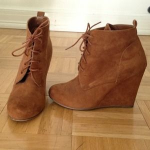 Shoes - RESERVED for pagotan93 - Faux suede wedge booties Shoes - RESERVED for pagotan93 - Faux suede wedge booties