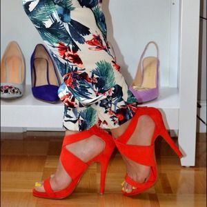 Shoes - Coral suede heel sandals Shoes - Coral suede heel sandals