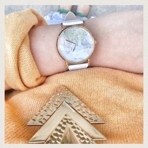 Around The World White Strap Watch Around The World White Strap Watch