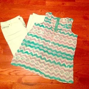Kenar Tops - Kenar Sheer Chevron/Diamond Tank Kenar Tops - Kenar Sheer Chevron/Diamond Tank
