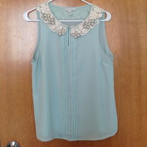 LC Lauren Conrad crochet neck top LC Lauren Conrad crochet neck top
