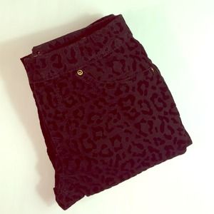 Zara velvet leopard print denim Zara velvet leopard print denim