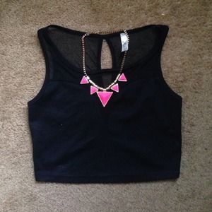 Pink triangle statement necklace Pink triangle statement necklace