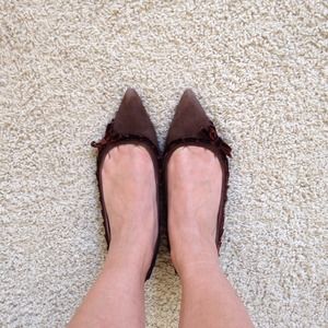 J.Crew Brown Suede Pointed Flats J.Crew Brown Suede Pointed Flats