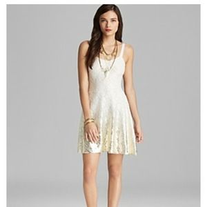 HP! Free people lace fit n flare foil ombre dress HP! Free people lace fit n flare foil ombre dress