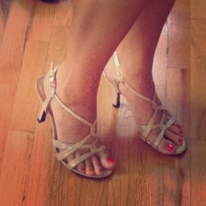 Kate & Katie Shoes - Strappy Gold Heels Kate & Katie Shoes - Strappy Gold Heels