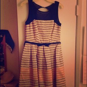 ModCloth Dresses & Skirts - A Line Dress Blush and Black ModCloth Dresses & Skirts - A Line Dress Blush and Black