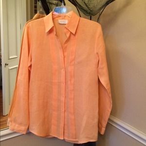 Dana Buchman linen blouse- Dana Buchman linen blouse-
