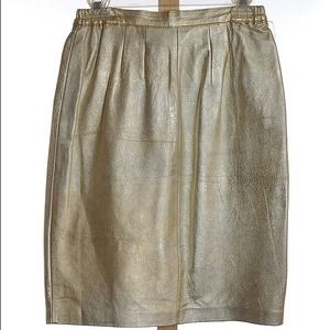 Vintage Gold Leather Pencil Skirt Vintage Gold Leather Pencil Skirt