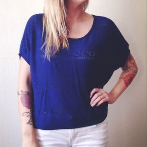 Forever 21 Tops - Navy Blue Slouchy Knit Shirt Forever 21 Tops - Navy Blue Slouchy Knit Shirt
