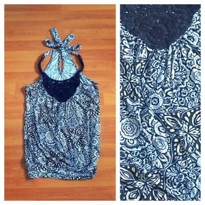 Forever 21 Tops - Wild Spirit π Crochet Floral Print Cut-out Top Forever 21 Tops - Wild Spirit π Crochet Floral Print Cut-out Top