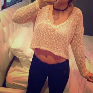 Sparkle & Fade Crop Sweater Sparkle & Fade Crop Sweater