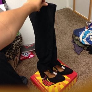Jeffrey Campbell over the knee black pumps Jeffrey Campbell over the knee black pumps