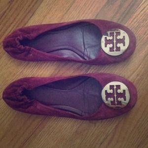 Tory Burch Reva Flats Suede Sz 10 Tory Burch Reva Flats Suede Sz 10