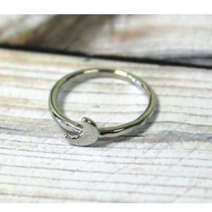 Silver moon midi rings above the knuckle rings Silver moon midi rings above the knuckle rings