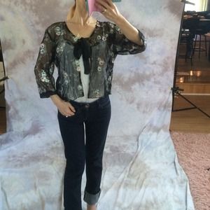 Vintage short sheer jacket w/embellishments Vintage short sheer jacket w/embellishments