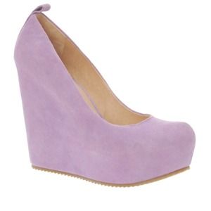 Lavender suede Aldo wedges worn once! Lavender suede Aldo wedges worn once!
