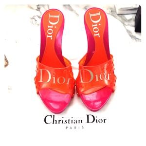 Authentic Christian Dior Pink/Orange Mules Authentic Christian Dior Pink/Orange Mules