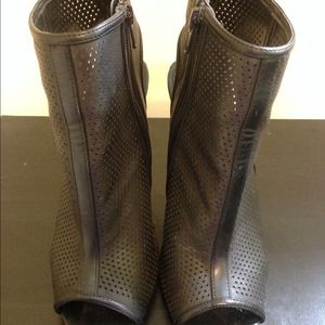 Awesome leather open toe & back booties Awesome leather open toe & back booties