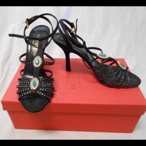 Valentino Shoes - 750! Valentino Satin Studded Heels ~ 37/7 Valentino Shoes - 750! Valentino Satin Studded Heels ~ 37/7