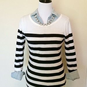 striped boatneck sweater, lightweight, sz SM, F21 striped boatneck sweater, lightweight, sz SM, F21