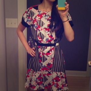 Peter Pilotto for Target Red Floral Flare Dress Peter Pilotto for Target Red Floral Flare Dress