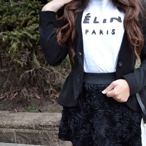 Dresses & Skirts - Flower rouged black SKIRT Dresses & Skirts - Flower rouged black SKIRT
