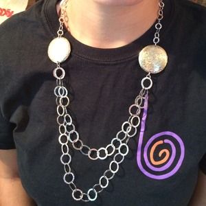Dyadema Jewelry - 925 SS Italian Double strand disk necklace Dyadema Jewelry - 925 SS Italian Double strand disk necklace