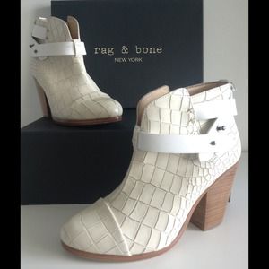 RAG & BONE HARROW CROC EMBOSSED BOOTIES. SIZE 37 RAG & BONE HARROW CROC EMBOSSED BOOTIES. SIZE 37
