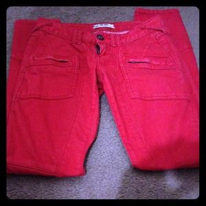 Free People Denim - Free People Red Moto Skinny Jeans Free People Denim - Free People Red Moto Skinny Jeans