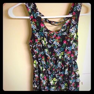 Floral Printed Cut Out Dress Floral Printed Cut Out Dress