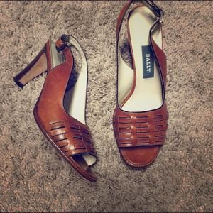 Authentic BALLY Leather Slingbacks Authentic BALLY Leather Slingbacks