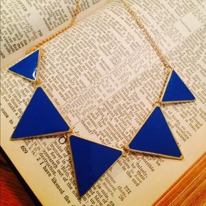 Cobalt Blue Triangle Statement Necklace Cobalt Blue Triangle Statement Necklace