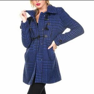 Ambiance Apparel Outerwear - NEW stylish BLUE PLAID Lightweight coat jacket SM Ambiance Apparel Outerwear - NEW stylish BLUE PLAID Lightweight coat jacket SM