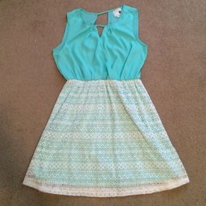 Pink Owl Two-Tone Lace Skirt Sleeveless Dress Pink Owl Two-Tone Lace Skirt Sleeveless Dress